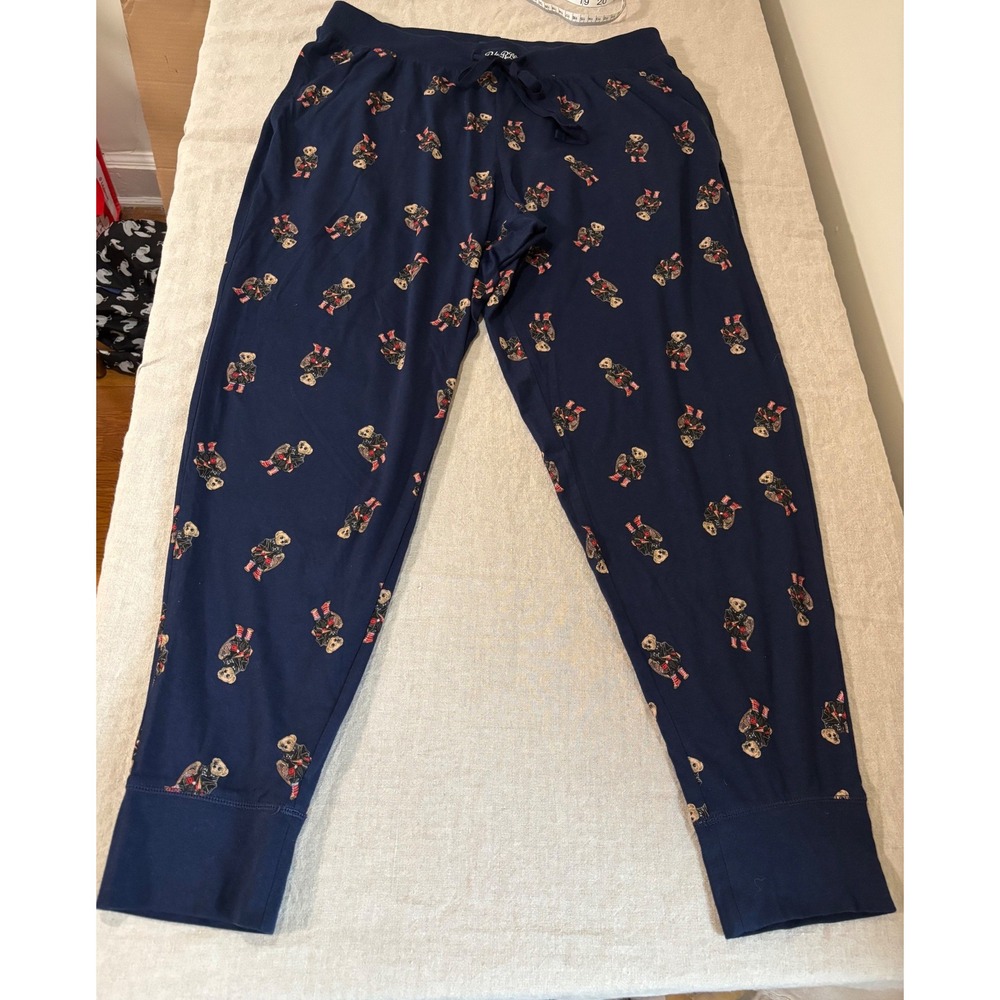 Polo Ralph Lauren Mens Polo Bear Kilt Navy Blue Pajama Sleep Pants Sz L, Preppy